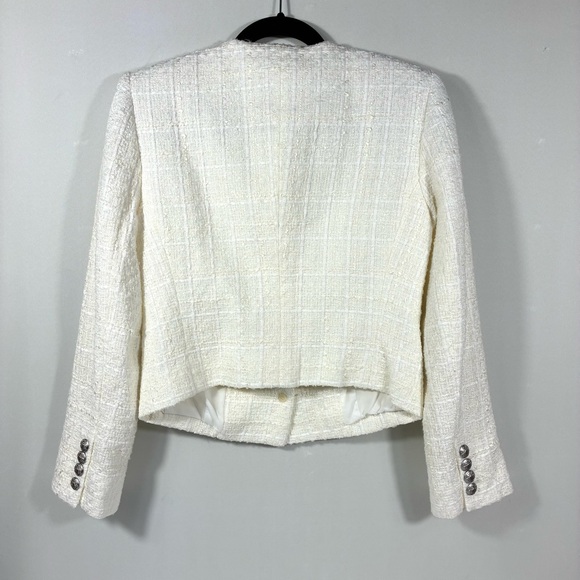 Veronica Beard Nathan Cotton Blend Tweed Jacket Blazer White 4 NWT - Picture 4 of 16